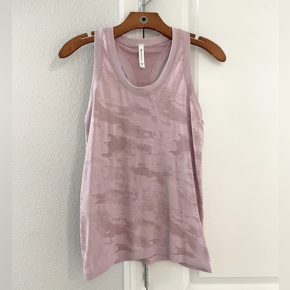 Athleta Light Pink Camo Racerback Tank Top - Picture 2 of 5